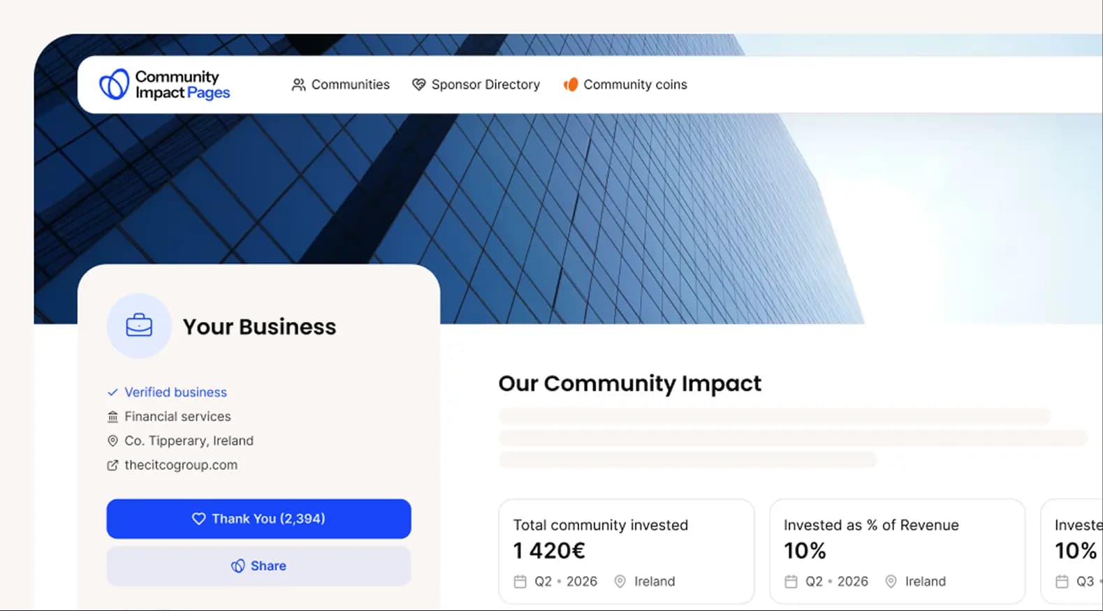 Community Impact Page