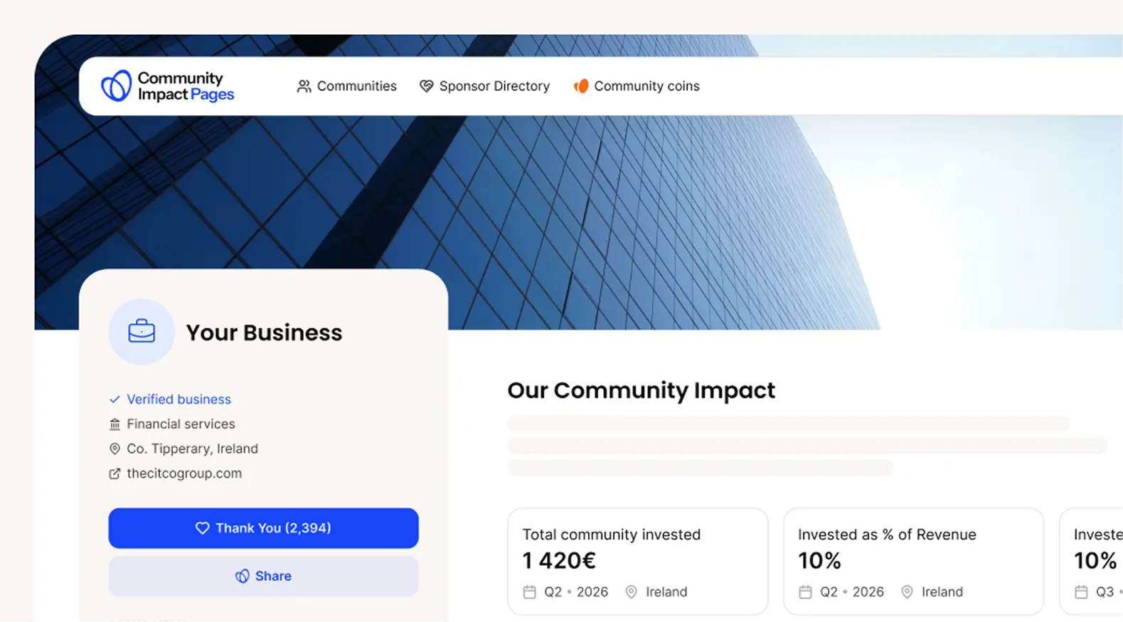 Community Impact Page
